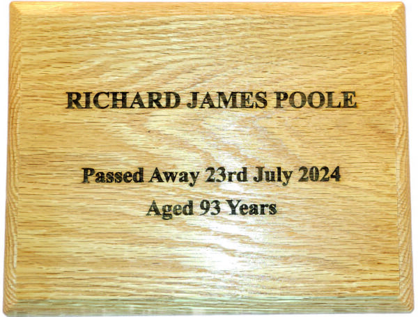 Coffin Plate (200mm x 150mm)